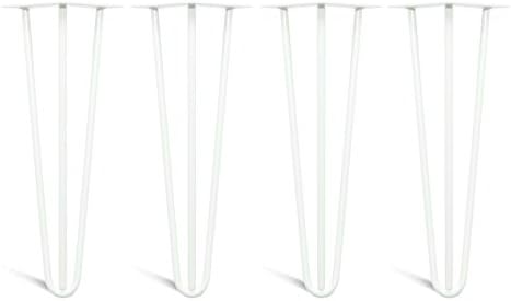 4 x Hairpin Table Legs – From 10cm To 71cm for Coffee Table, Table &amp; Desk, Stool, Cabinet, Bench – Black Matt,, White, Silver, Gold, Yellow, Orange, Blue, Mint Green &amp; Clear Coated, Unfinished Bare Steel, Mid-Century Vintage Industrial Style - Best Hairpin Legs in The UK