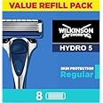 WILKINSON SWORD - Hydro 5 Skin Protection For Men | Hydrating Gel and Precision Trimmer | Pack of 8 Razor Blade Refills