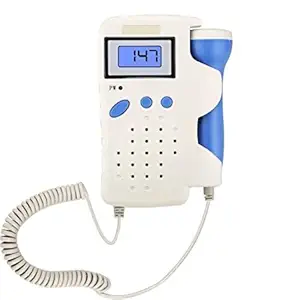 SMIC Professional Ultrasonic Fetal Doppler Rechargeable Headphone Jack and Built in Speaker, Baby Heart Beat Monitor (White)