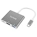 Produktbild TUTUO USB C zu 4K HDMI Adapter, Type C Hub mit HDMI & USB 3.0 & USB C Aufladen Hafen für iMac 2017, MacBook Pro, Google Chromebook Pixel, Samsung S8 S9, Huawei P20 Mate 10 Pro und Mehr (Grau)