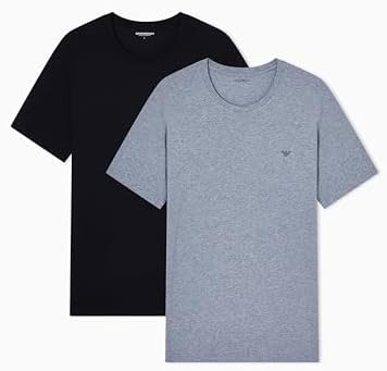EMPORIO ARMANI Endurance - Confezione da 2 Magliette Girocollo da Uomo, Colore Grigio, S