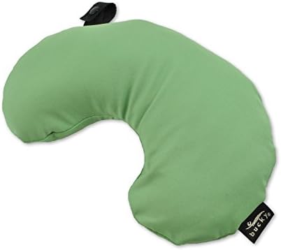 Bucky Minnie, Travel Neck Pillow, All Natural Millet Hull Filling, Removable Cover, Adjustable Filling - Green
