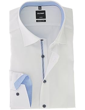 OLYMP Luxor - modern fit Hemd weiß 0540-64-11 langarm Patch hellblau