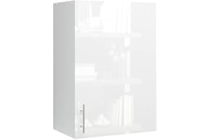 JD Greta 500mm Kitchen Wall Cabinet with Door – Wall Unit – White Gloss – Modern Storage Cupboard