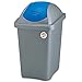 Produktbild Großer Mülleimer 60 Liter mit blauem Schwingdeckel robust und abwaschbar • Papierkorb Abfalleimer Abfallbehälter Mülltonne Eimer Mülltrennung
