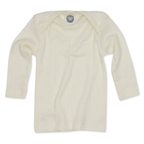 Cosilana - Baby T-Shirt Long Sleeve16-24 months (Height 34-36) (86/92), Natural, 45% Organic Cotton, 35% Organic Merino Wool, 20% Silk