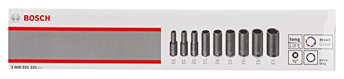 Bosch Pro 9tlg. Steckschlüsseleinsätze-Set mit 1/2″-Innenvierkantaufnahme für Sechskantschraubenn (Länge: 77 mm) - 3