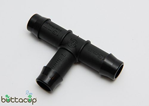 by Buttacup®, Antelco Tee Joiner for 13mm internal diameter (~16mm external diameter) Irrigation Pipe (45035 Pack of 5)