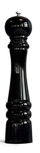 Amefa 675514PE04959 Pfeffer-, Salz- und Gewürzmühle aus Eukalyptusholz mit Keramikmahlwerk hochglänzend, 35 cm, schwarz Pfeffermühle, Holz, 7 x 7 x 35 cm
