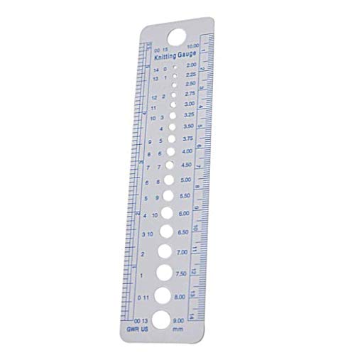 Morza16x4cm Plastic Knitting Needle Gauge Inch Rulers Sewing Accessories Home DIY Weaving Tool