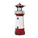Produktbild WEIWEITOE-DE Solar Power LED Leuchtturm Licht mit Rotierenden Lichtstrahl 29 cm Hausgarten Dekoration Zaun Rasen Lampe Lichterkette, rot & weiß & schwarz,