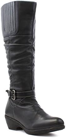 Gluv Womens Black Leather High Leg Boot - Size 7 UK - Black
