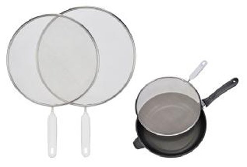 2x Pfannenspritzschutz im SET Pfannen Topf Spritz Schutz, 26 und 28 cm Edelstahl - 3