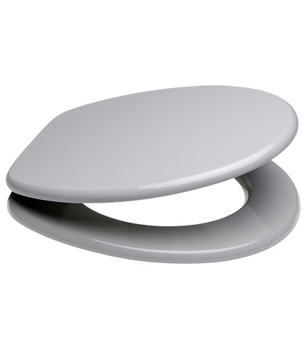 WC Sitz, viele einfarbige WC Sitze zur Auswahl, hochwertige und stabile Qualität aus Holz (Grau) - 4