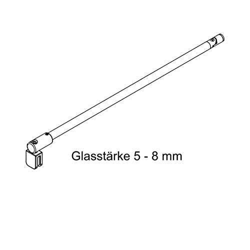 Schulte Haltestange Wandhalterung Duschwand Stabilisator 122 cm, 1 Stück, chromoptik, 4056397002239 - 4