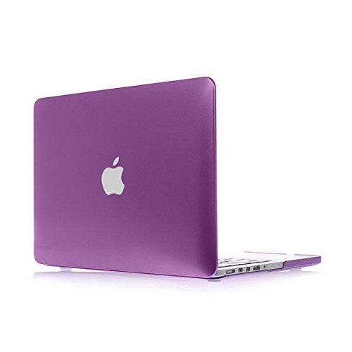 i-Buy Harte Schutzhülle Hülle für Apple Macbook Pro 13.3 Zoll mit DVD-Treiber + Schutzfolie + Silikon Tastaturschutz + Anti-Staub-Stecker – Metallischen Lila - 3