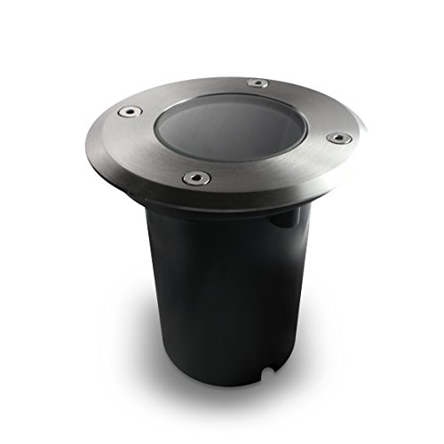 Bodeneinbaustrahler/ Edelstahl/ Gartenstrahler/ Bodenleuchte/ durschleifbar/ IP65/ GU10-230V/ Rund (Ohne Leuchtmittel)