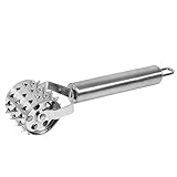 Nuestra herramienta de ablandador de carne rolante está hecha de material de acero inoxidable de calidad alimentaria, seguro, sano, duradero y no se oxidará fácilmente（Tamaño de mango lineal (L x W): Aprox. 21,5 x 4 cm / 8,46 x 1,57 pulgadas，Tamaño de mango redondo (L x W): Aprox. 21,3 x 4 cm / 8,39 x 1,57 pulgadas）