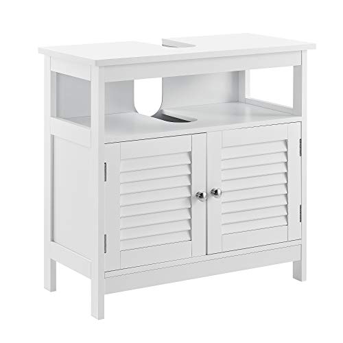 [en.casa] Badezimmerschrank mit Ablagefläche - Weiß - 60 x 60 x 30cm