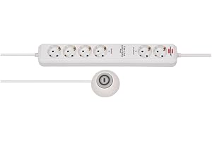 Brennenstuhl 1159560216 Eco-Line 6-Vägs Strömremsa med 1.2 m Lång Kabel