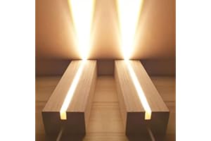 LUOLETY Base per display a luce LED rettangolare, supporto per display luci a LED in legno da 15 cm, supporto di base illuminato in legno per piastra acrilica