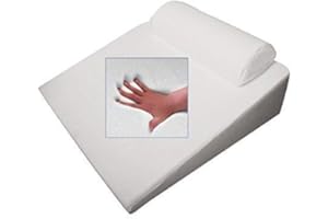 SUPPLY24 SINCE 2004 Orthopädisches Gelschaum REFLUX Kopfkissen Gel Keilkissen Nackenkissen mit Nackenstützkissen Nackenrolle L65 x B60 x H32 cm WEISS Memory Schaum keilförmiges Refluxkissen soft weich zum Lesen Fernsehen