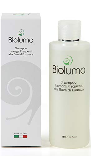 Bioluma Bava di Lumaca Shampoo Delicato Lavaggi Frequenti 200ml Ricco di Principi Attivi Cheratina Argan Aminoacidi Zinco per Capelli Grassi Secchi Fini Fragili Lisci Ricci Colorati 100% Made in Italy