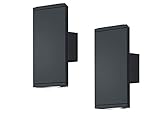 Die zeitlose, eckige Wandlampe in Anthrazit vereint Technik und Design für eine effektive Hausbeleuchtung