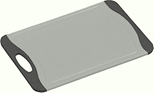 Schneidebrett Antibakteriell mit Griff, Kunststoff alugrau mit anthrazit, in 3 Größen, Servierbrett, Tranchierbrett (klein 25x15cm) - 2
