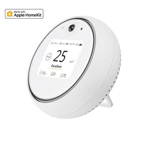 Koogeek Monitor qualità dell' Aria Intelligent Wi-Fi Interna 2.8 '' Monitor della Temperatura umidità Luce Suono Il sensore di Movimento Funziona con la Luce Notturna di Apple HomeKit LED