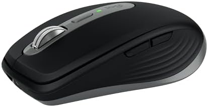 Logitech MX Anywhere 3S for Mac, mouse wireless Bluetooth compatto, tracciamento a 8000 DPI su qualsiasi superficie, clic discreti, USB-C, per MacBook Air, iMac, iPad - Spazio grigio