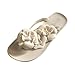 Produktbild friendGG Mode Frauen Hausschuhe Farbe Mit SchöNen Damen Beach Sandalen Flats Schuhe BöHmen Floral Keil Plattform Thongs Flip Flops Sommer Strand Fashion Camouflage Stilvoll (Beige,40)