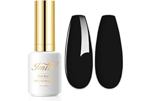 Imtiti Smalto Gel Nero, 1 pz 15ml Smalto Gel Nero, Soak Off LED/UV Nail Art Starter Manicure Salon Gel Nail per Donne Ragazze