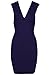Produktbild Oops Outlet Damen Tief V Plunge Wickel Eng Anliegend Bandage Block, Gerippt Minikleid - Marine, M/L (UK 12/14)
