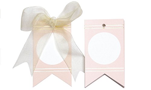 Circles and Gold Lines Gift tags (Pink)