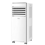 Climatiseur Portatif Compact 3-en-1, Petit Climatiseur Portatif Protection avec Protection Thermique, Filtre à Air Lavable Et TéLéCommande, Blanc