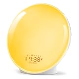 Enuosuma Wake Up Light Sunrise Alarm Clock, Bedroom Sunlight Clock For Kids, Teens, Heavy Sleepers With Sunrise Simulation, Dual Alarms, Fm Radio, Snooze, Sleep Aid, 7 Natural Sounds, Ideal For Gift