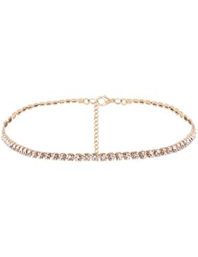 YAZILIND Frauen Schmuck Einstellbare Braut Hochzeit Choker Halskette Strass Legierung Kette Choker