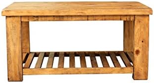 Bo Living Elcombe Coffee Table with Slatted Shelf, Pine, Brown