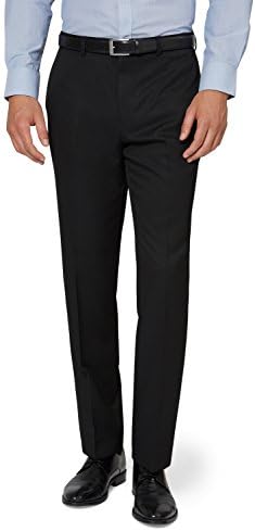 Moss Esq. Men`s Regular Fit Black Machine Washable Suit Trousers 40R