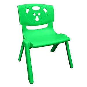 Sunbaby Magic Bear Face Chair Strong & Durable Plastic Best for School Study, Portable Activity Chair for Children,Kids,Baby (Weight Handles Upto 100 Kg)-Green
