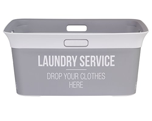 Wäschetruhe Wäschekorb Wäschepuff mit Belüftung Moda Service 45 Liter mit 4 Griffen Wäschesammler