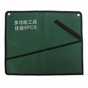 Preisvergleich Produktbild 8Pcs Taschen Canvas Werkzeugrolle Taschenschraubenschlüssel Aufbewahrungstasche