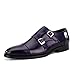 Produktbild Men's Casual Monk Strap Schuhe Schuhe mit handgenähtem Leder, klassische formelle Kleidung Schuhe Double Side Buckle Daily Schuhe,Blue,38EU