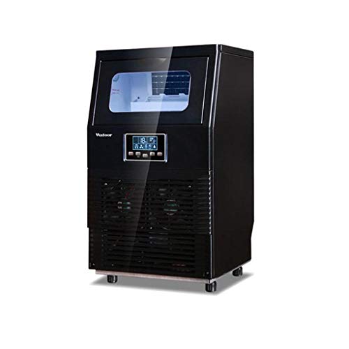 Preisvergleich Produktbild Vollautomatische Eismaschine, EiswüRfelherstellungsmaschine FüR Gewerbe, 55kg, Lcd-Bildschirm, Lichtplanung, Automatische Reinigung, 40-Fach GroßE EiswüRfelschale, Auf- Und Ab-Flapper