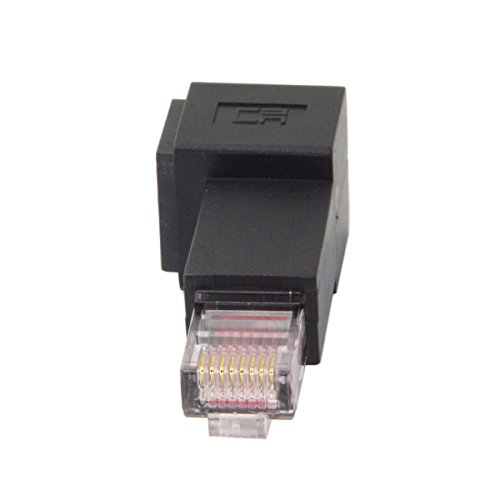 Cablecc um 90 Grad rechtwinkliger Adapter für Netzwerk-Verlängerungskabel, 8P8C, FTP, STP, UTP, Kategorie-5e-Stecker auf Buchse, für LAN, Ethernet, Netzwerk