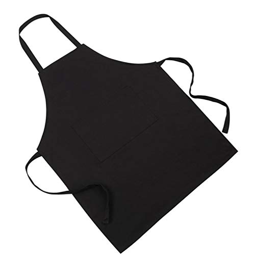 détail Gants Tablier à bavette - Tablier noir unisexe en vrac avec 1 poches spacieuses lavable en machine pour barbecue de cuisine (Color : Black, UnitCount : 2 pack)