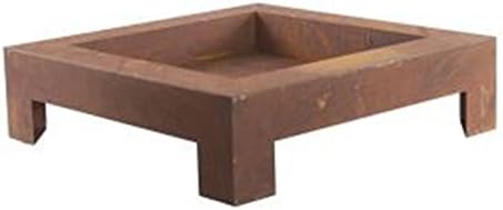 Square Fire Pit on Legs Metal Iron Firepit Log Burner Outdoor Fire
