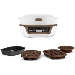 TEFAL Cake Factory+  Appareil Intelligent de Gâteaux et Pâtisseries: Maxi Cookies, Maxi Brookies, Fondants, Coeurs Coulants, Muffins, Meringues, Brownies, Cannelés...  4 Moules Inclus KD802112