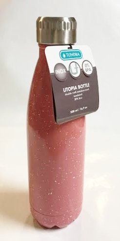 Tundra 16.9 oz. Stainless Steel Utopia Water Bottle - Coral Pink Speckle Ware
